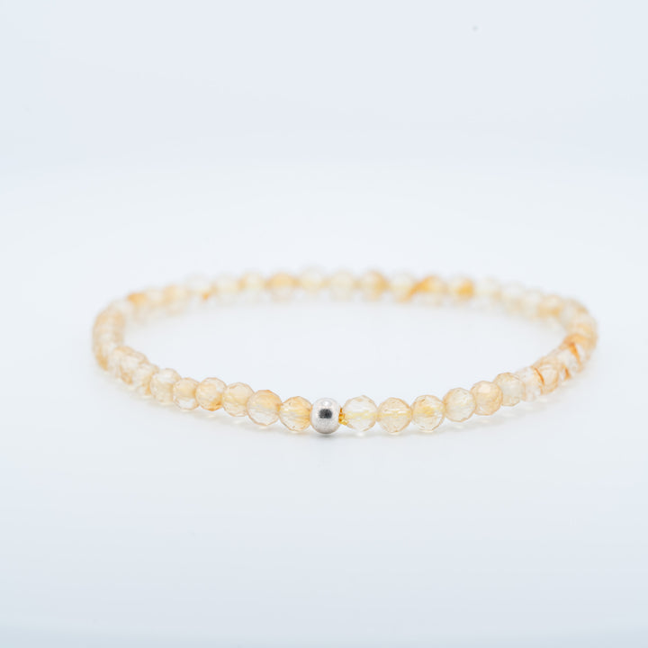 Citrinas apyrankė "4 mm" (briaunuota)