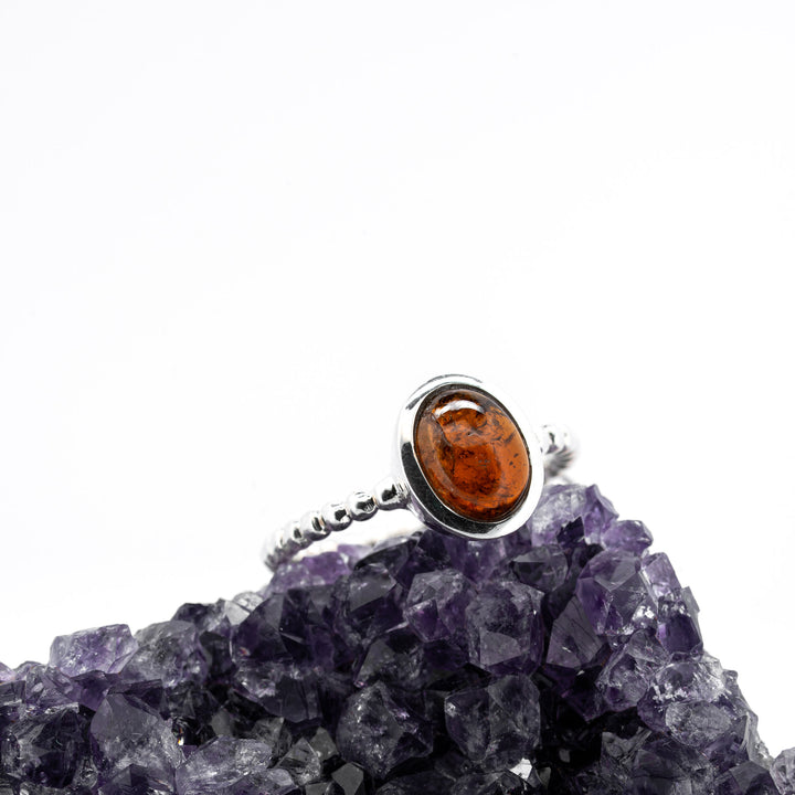 Sidabrinis žiedas su rudu turmalinu "Dravito galia"