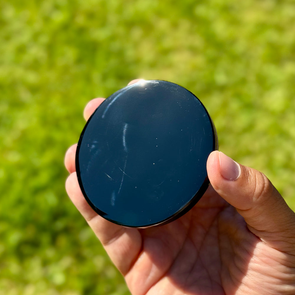 Obsidiano veidrodis 8 cm. - Holy Dragonfly