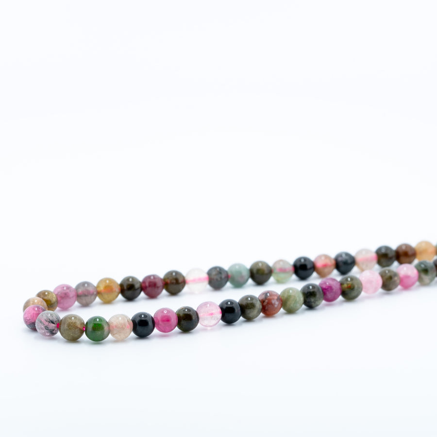 Įvairiaspalvio turmalino karoliukų gija 5 mm - Holy Dragonfly