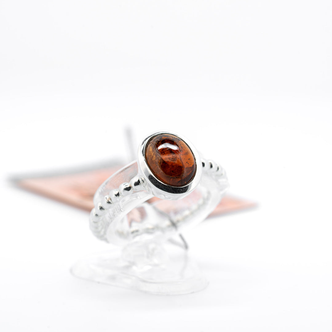 Sidabrinis žiedas su rudu turmalinu "Dravito galia"