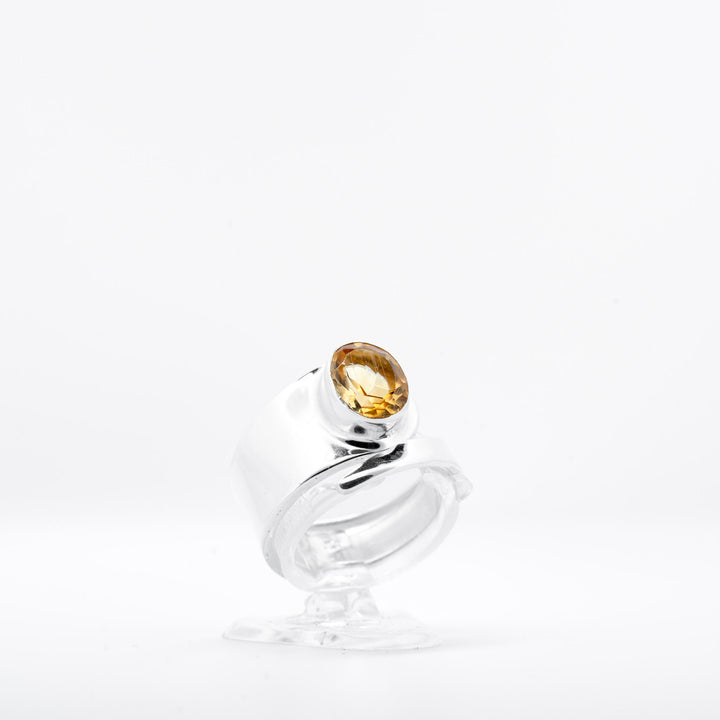 Sidabrinis žiedas su citrinu „Gausos tiltas“ - Holy Dragonfly