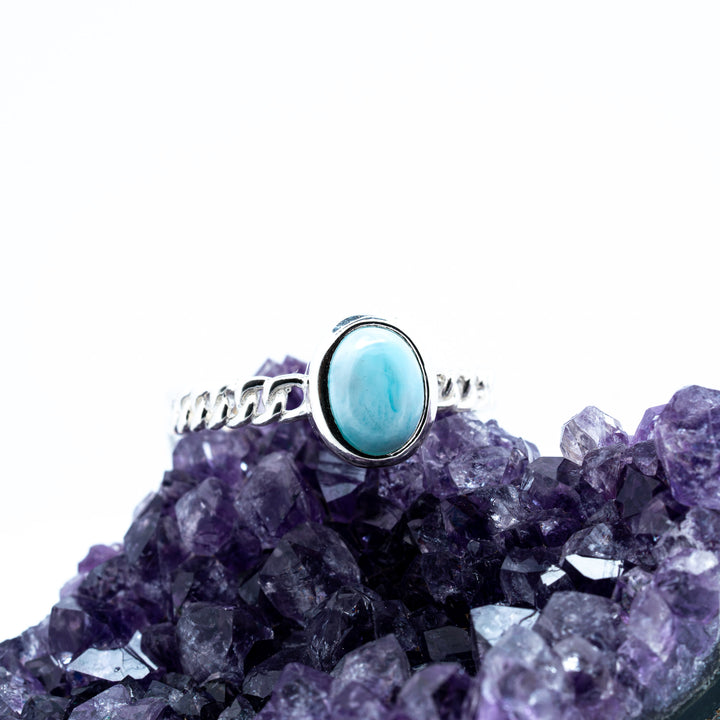 Sidabrinis žiedas su larimaru "Intuityvusis"
