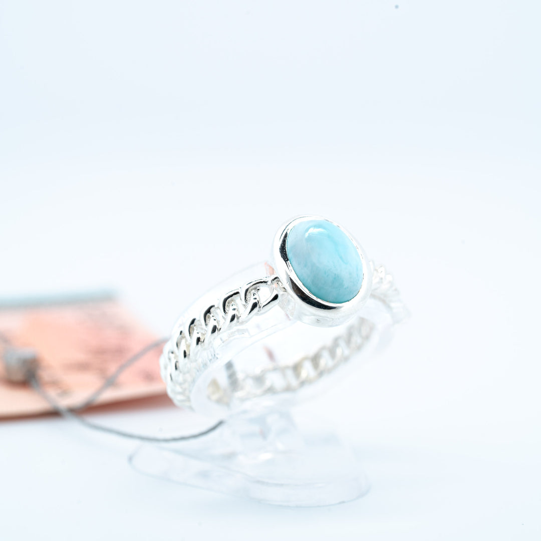 Sidabrinis žiedas su larimaru "Intuityvusis"