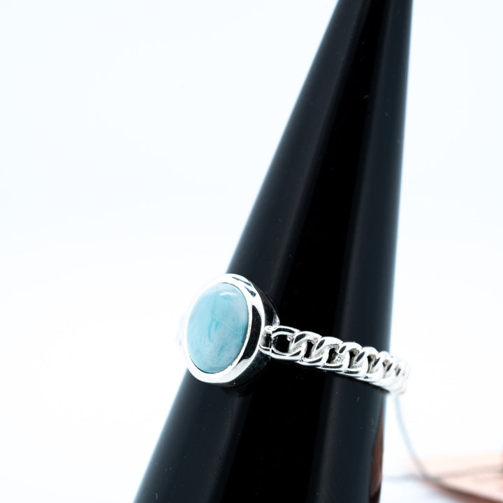 Sidabrinis žiedas su larimaru "Intuityvusis"