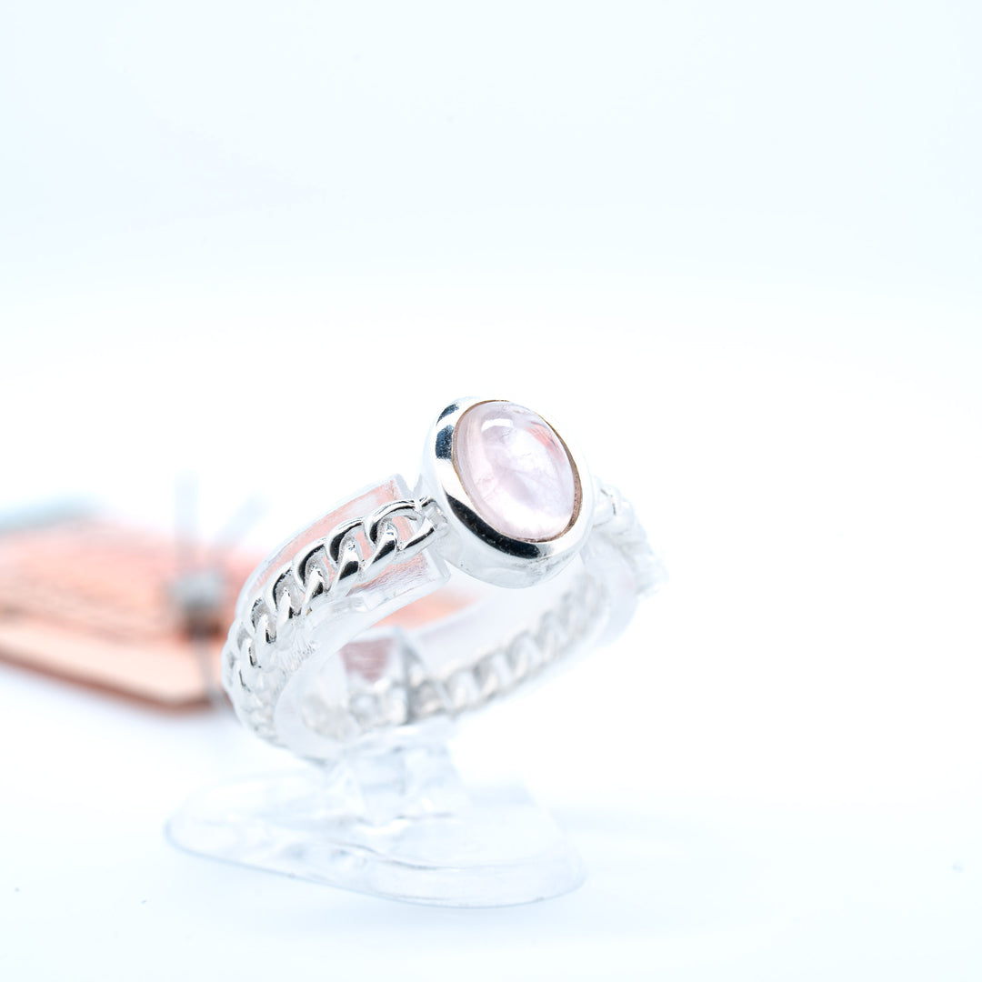 Sidabrinis žiedas su rožiniu kvarcu "Rožinė ramybė"