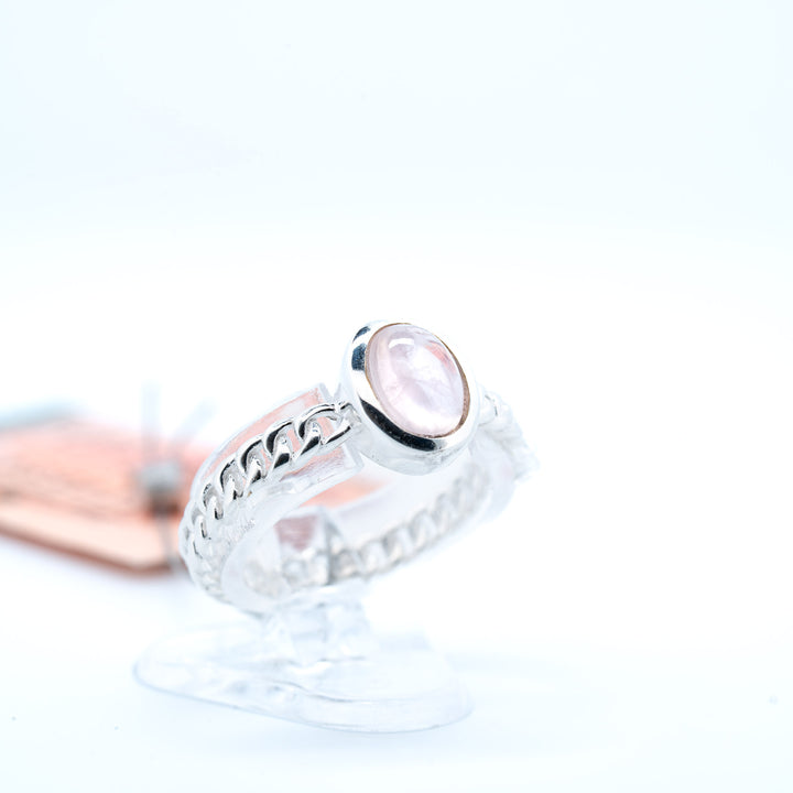Sidabrinis žiedas su rožiniu kvarcu "Rožinė ramybė"