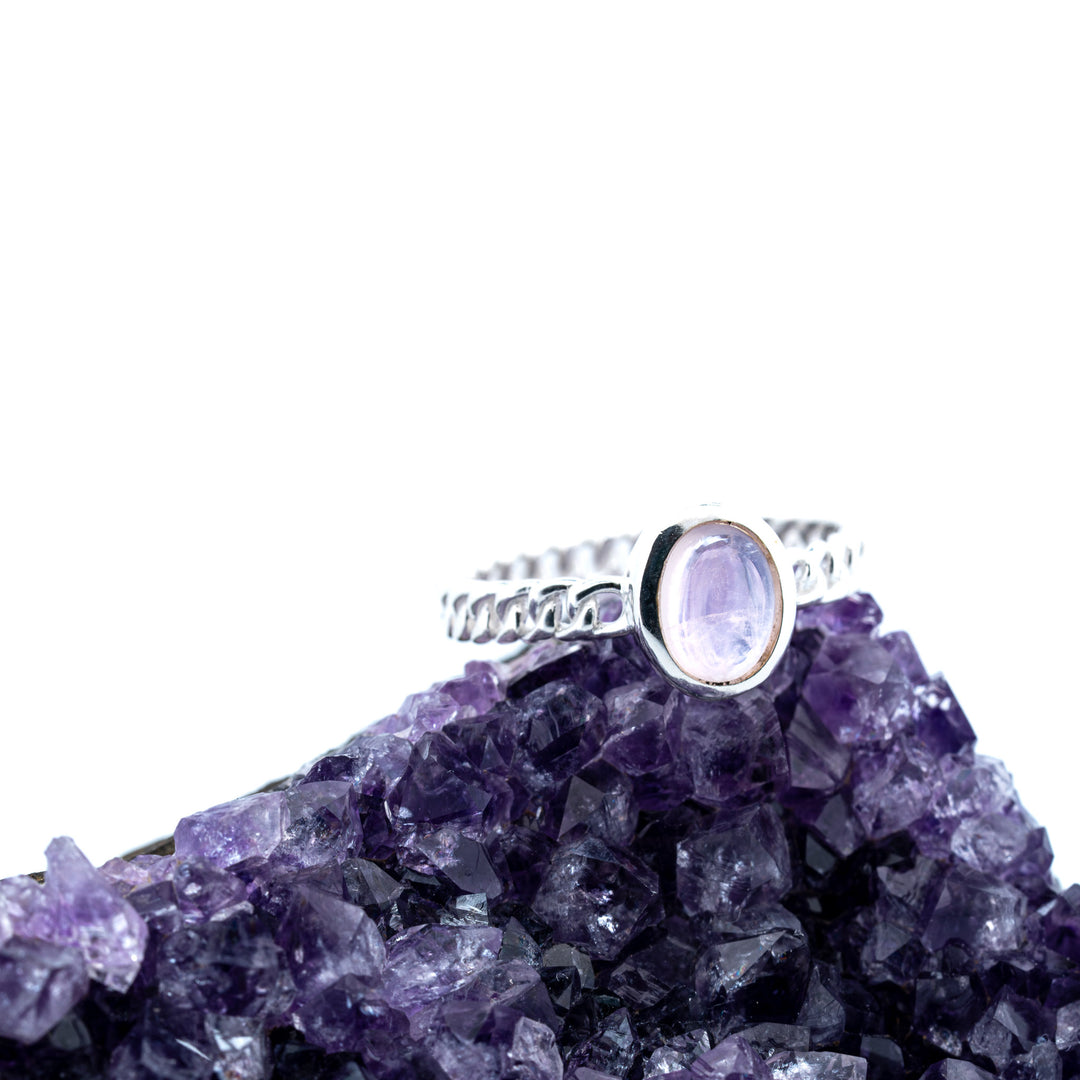 Sidabrinis žiedas su rožiniu kvarcu "Rožinė ramybė"