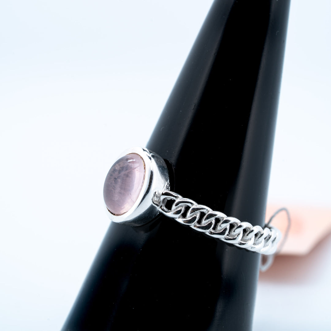 Sidabrinis žiedas su rožiniu kvarcu "Rožinė ramybė"