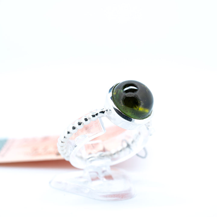 Sidabrinis žiedas su žaliu turmalinu "Gamtos ramybė"