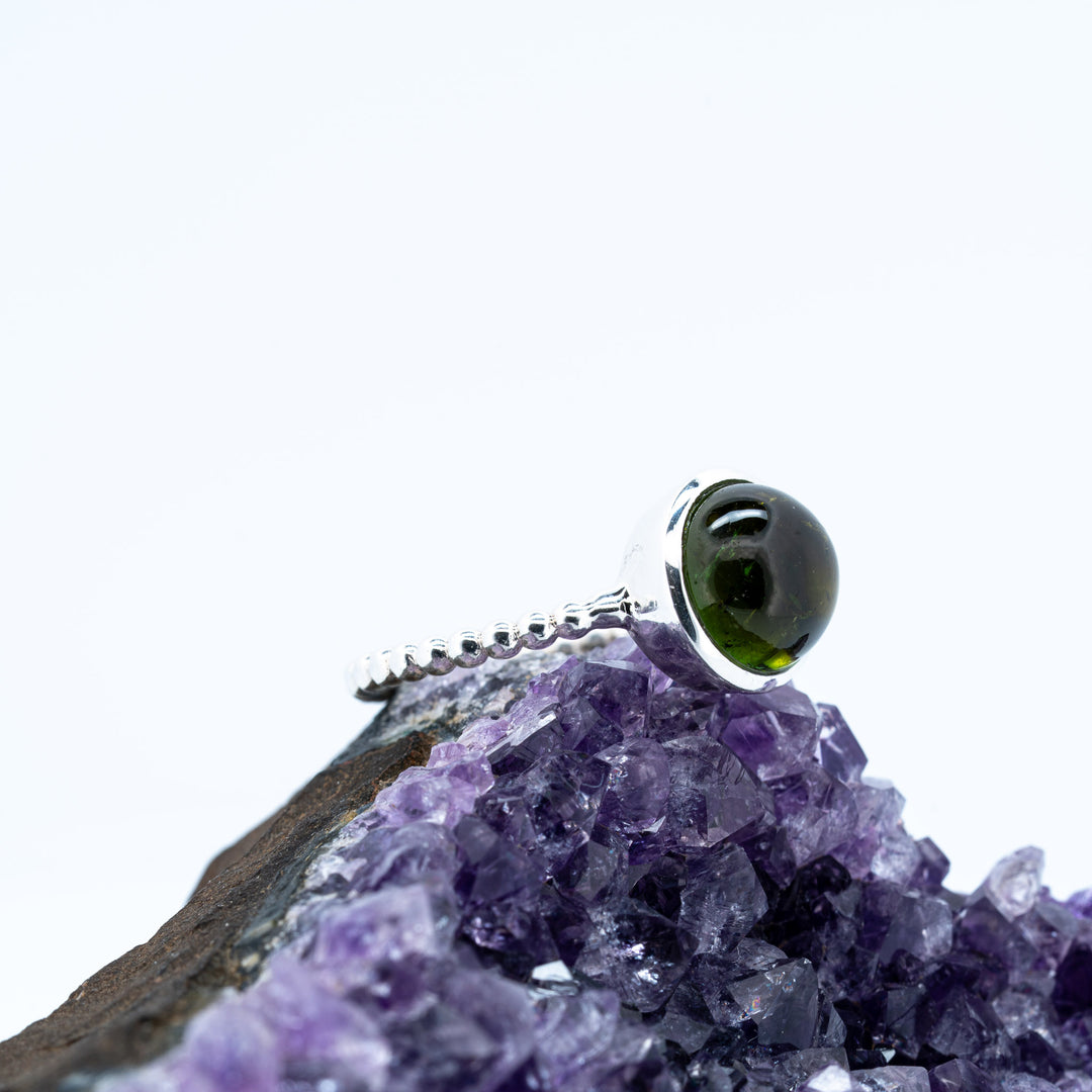 Sidabrinis žiedas su žaliu turmalinu "Gamtos ramybė"