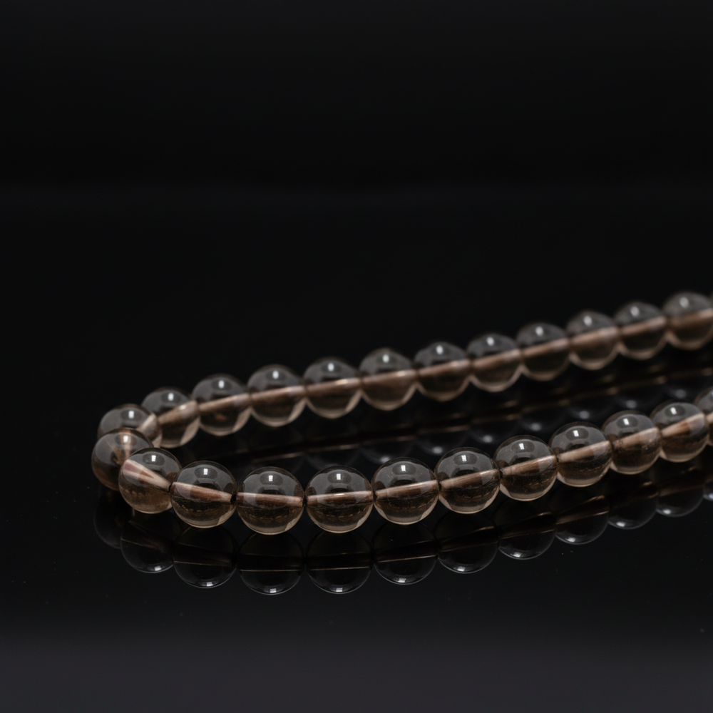 Dūminio kvarco karoliukų gija 10 mm - Holy Dragonfly