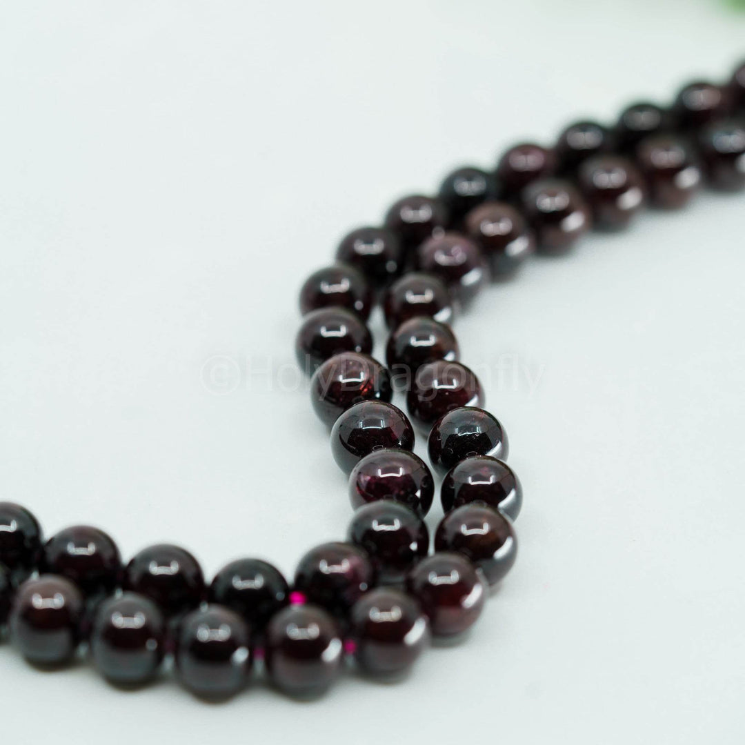 Granatas (Piropas) 10mm karoliukų gija - Holy Dragonfly