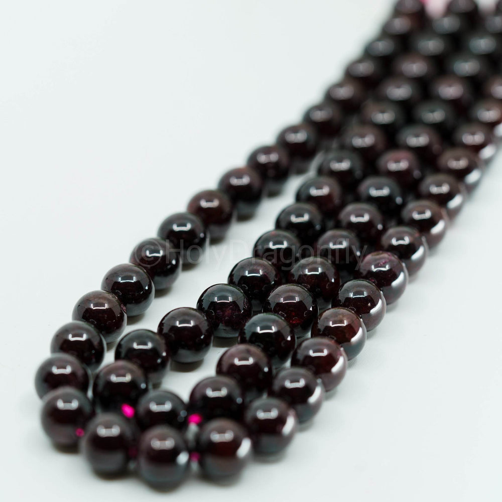 Granatas (Piropas) 10mm karoliukų gija - Holy Dragonfly