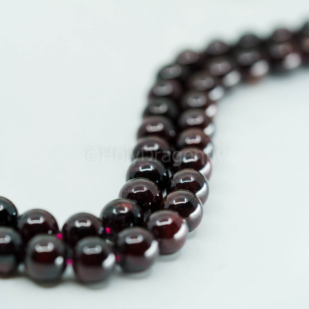 Granatas (Piropas) 10mm karoliukų gija - Holy Dragonfly