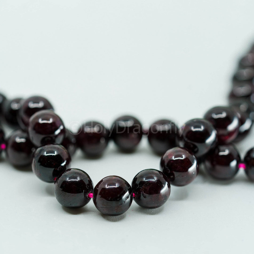 Granatas (Piropas) 10mm karoliukų gija - Holy Dragonfly