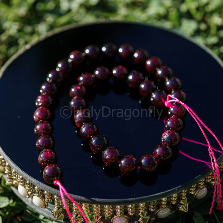 Granatas (Piropas) 10mm karoliukų gija - Holy Dragonfly