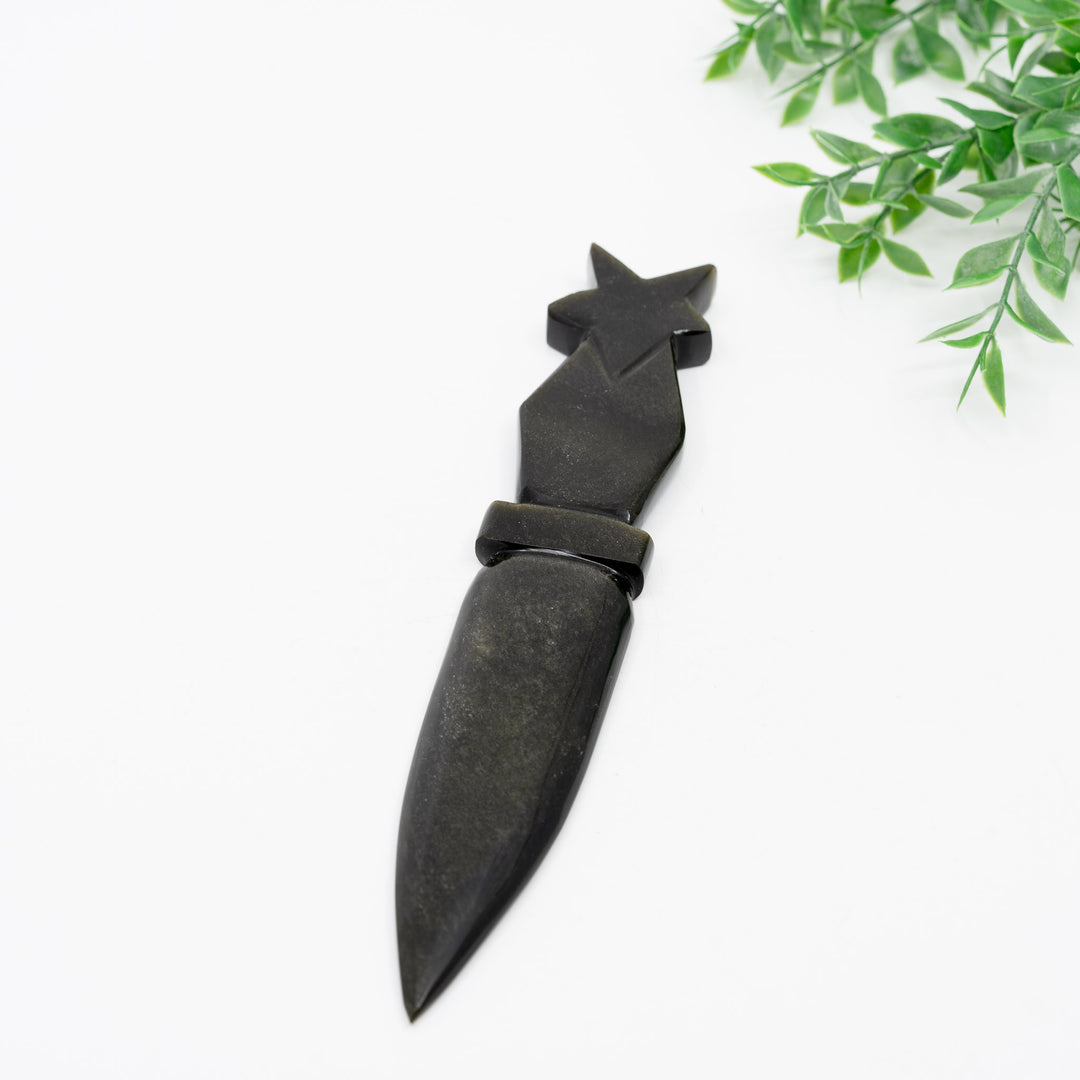 Auksinio Obsidiano Peilis 18cm - Holy Dragonfly