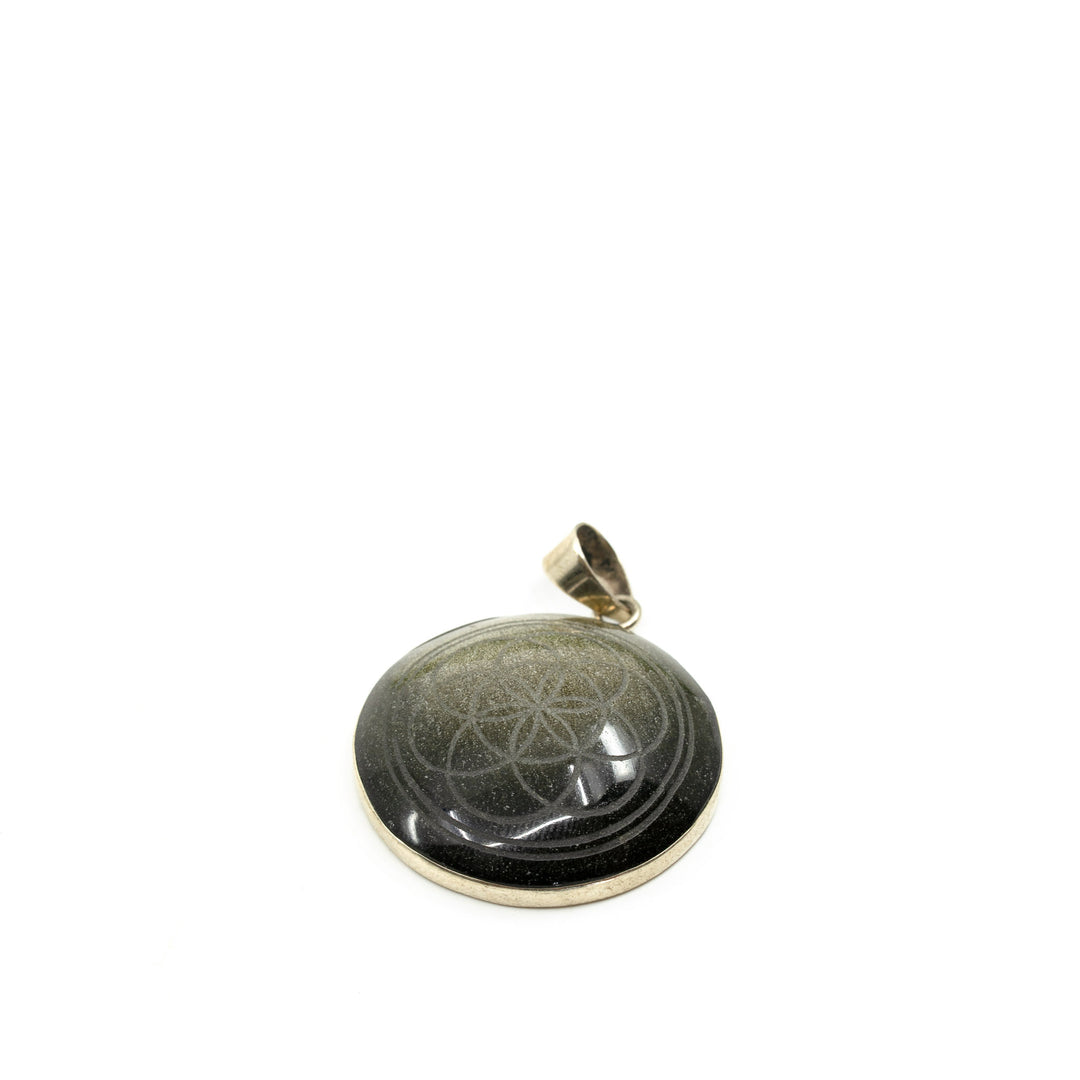 Auksinio Obsidiano pakabukas "Seed of life"