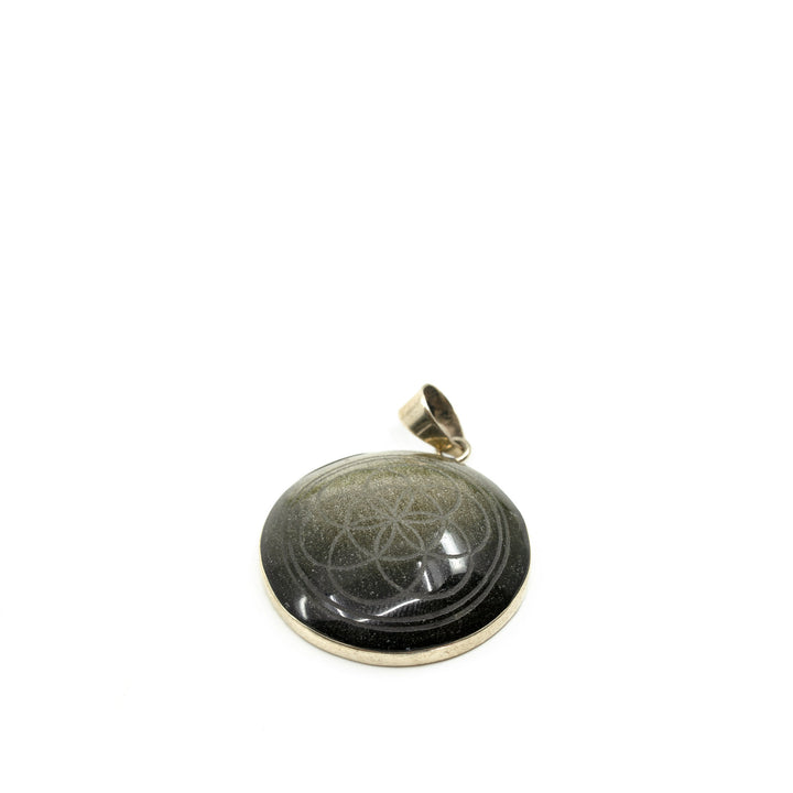 Auksinio Obsidiano pakabukas "Seed of life"
