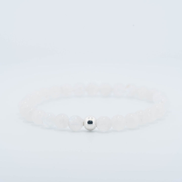 Balto Mėnulio akmens apyrankė "AA" "6 mm"