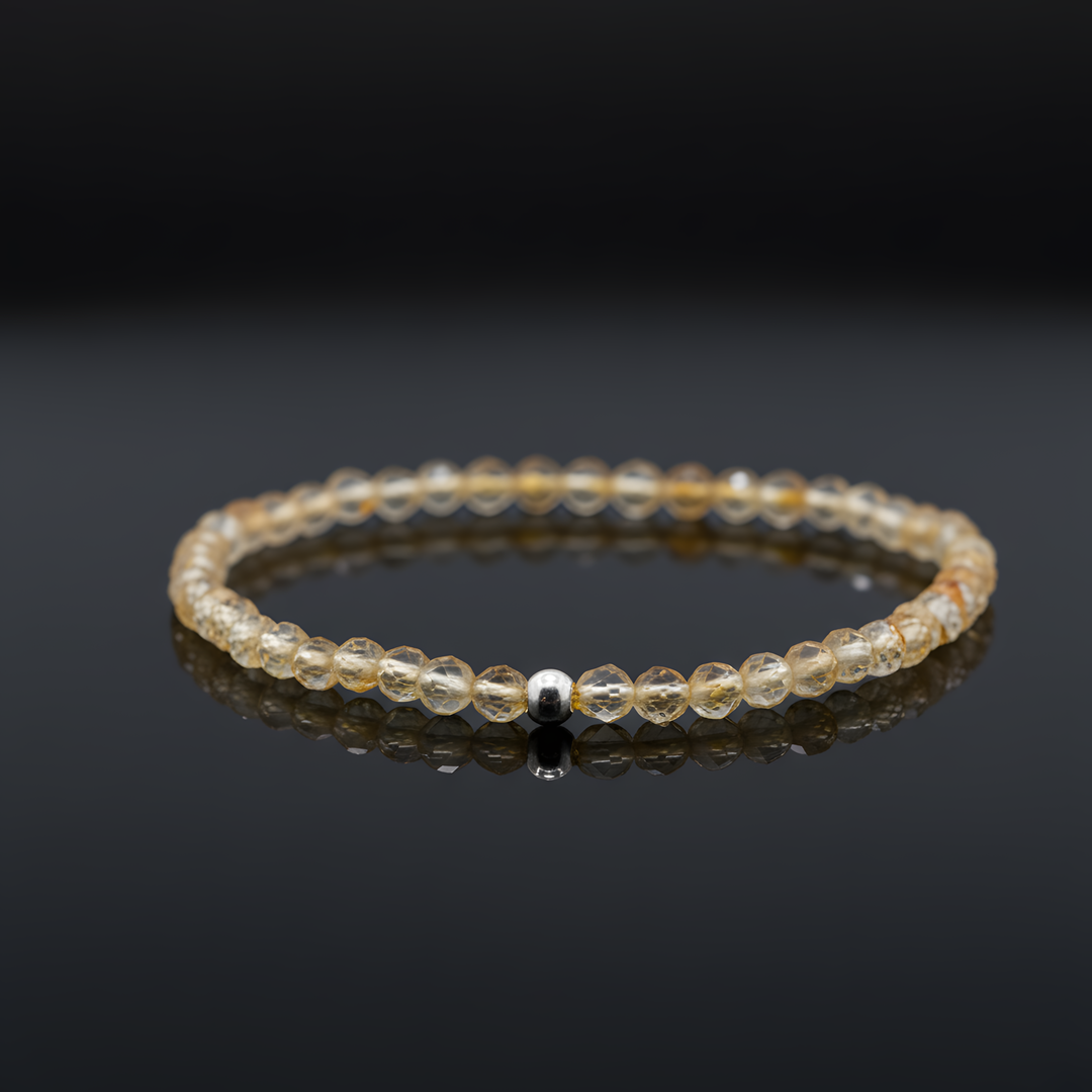 Citrinas apyrankė "4 mm" (briaunuota)