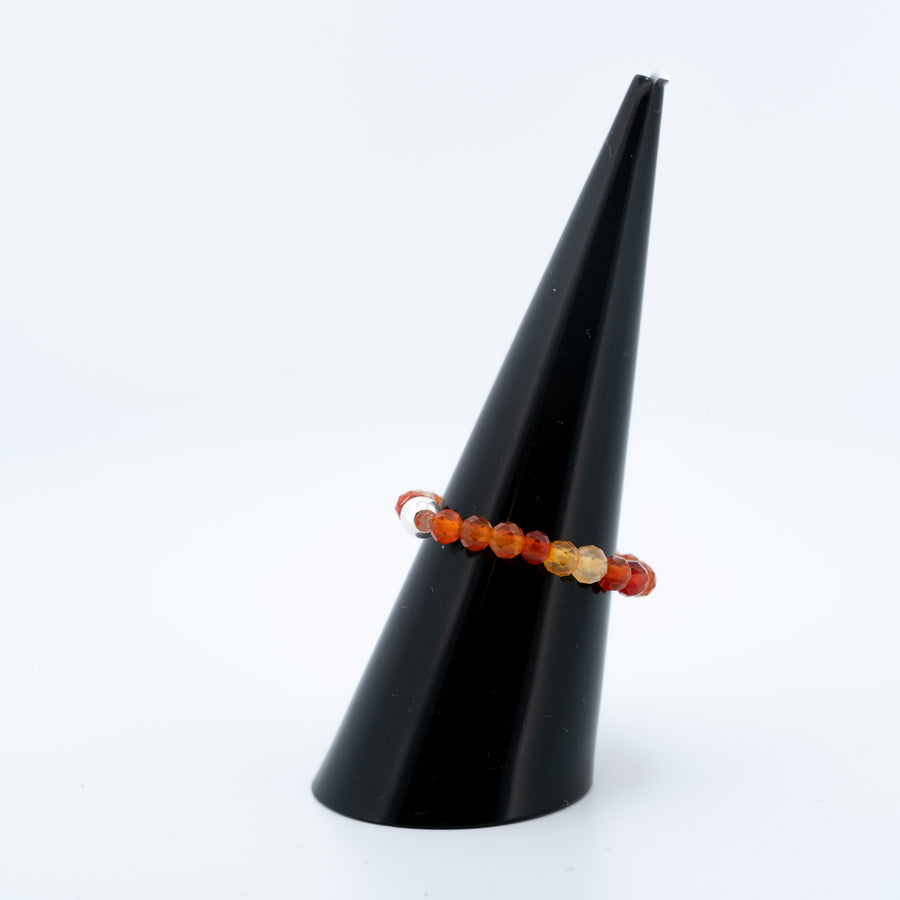 Karneolio žiedas (briaunuotas) - Holy Dragonfly