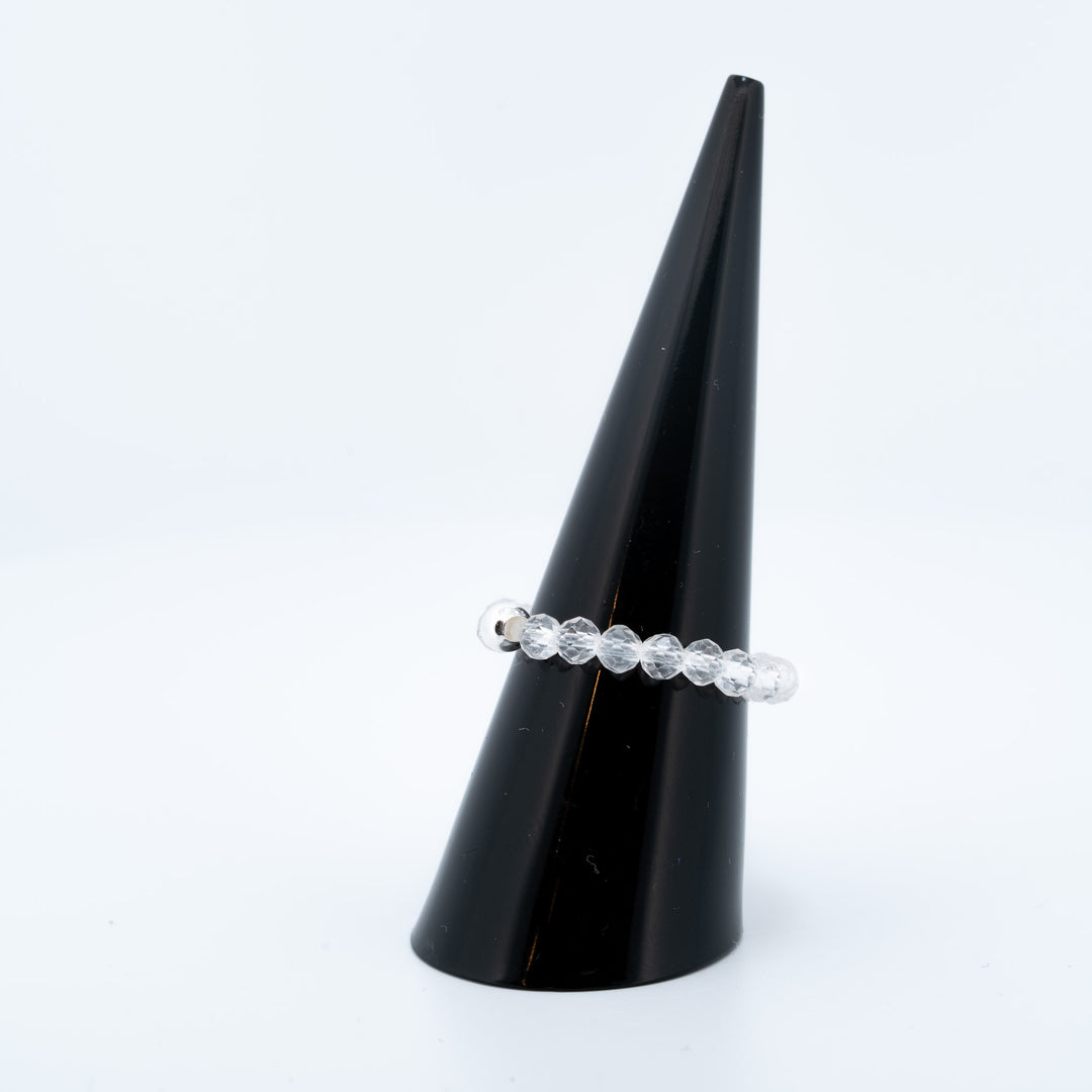 Kalnų krištolo žiedas (briaunuotas) - Holy Dragonfly