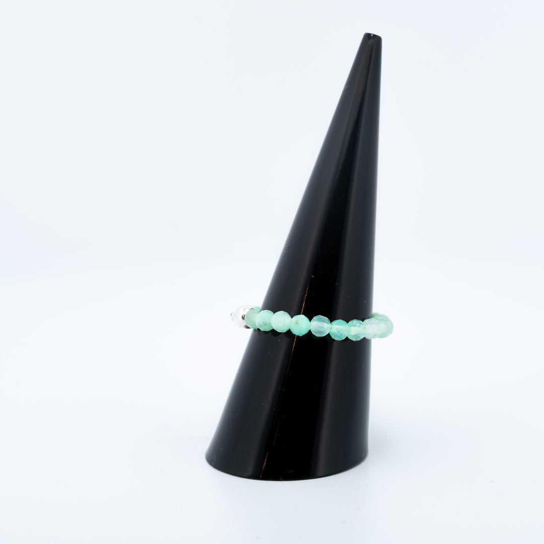 Chrizoprazo žiedas (briaunuotas) - Holy Dragonfly