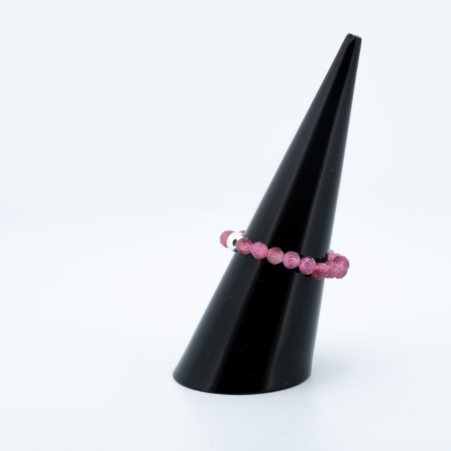 Rubelito žiedas (briaunuotas) - Holy Dragonfly