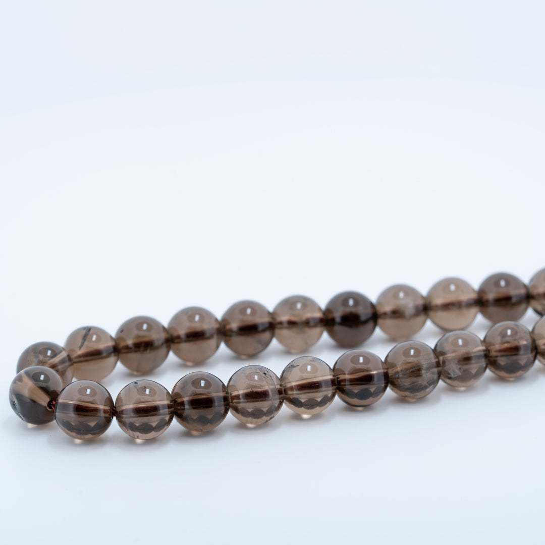 Dūminio kvarco karoliukų gija 8 mm