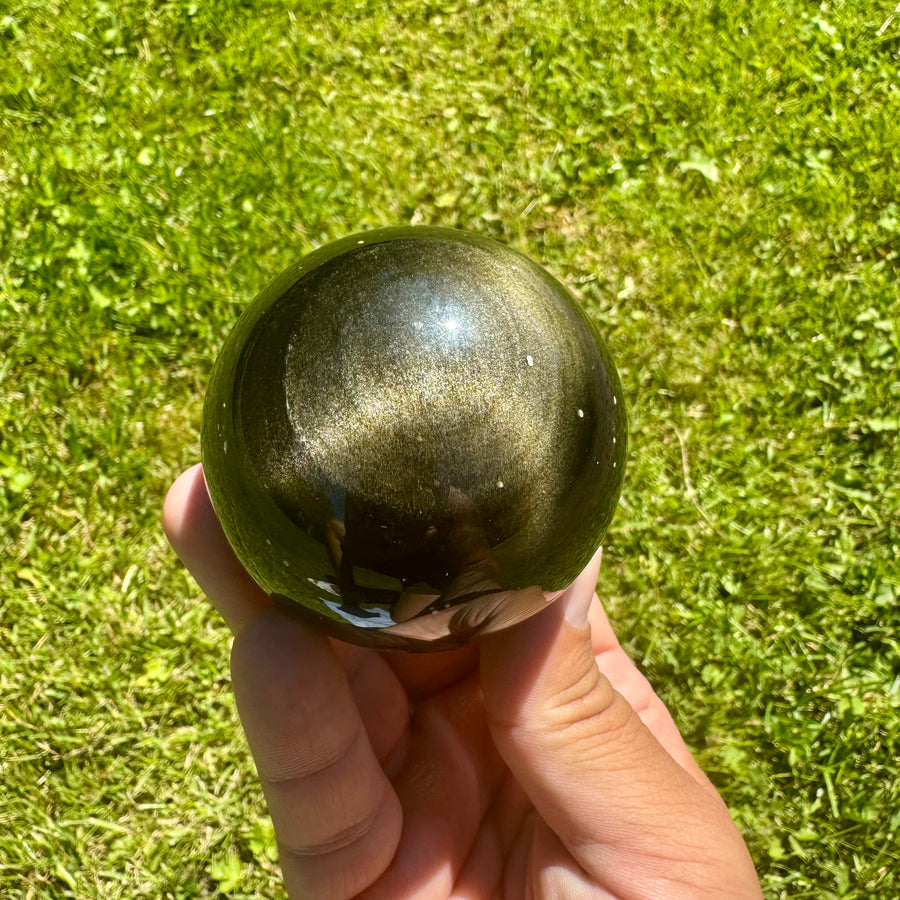 Auksinio Obsidiano sfera 354 g. - Holy Dragonfly