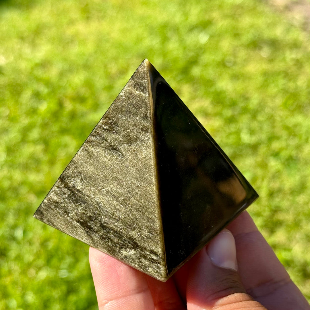 Auksinio Obsidiano Piramidė 6.5 cm - Holy Dragonfly