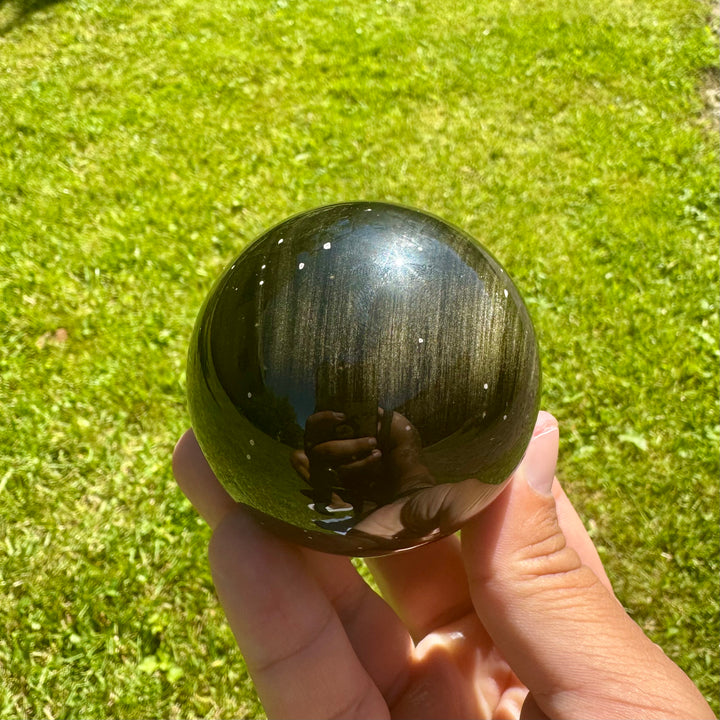 Auksinio Obsidiano sfera 354 g. - Holy Dragonfly
