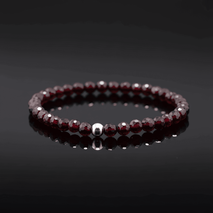 Granatas (Piropas) apyrankė "6 mm" (briaunuota)