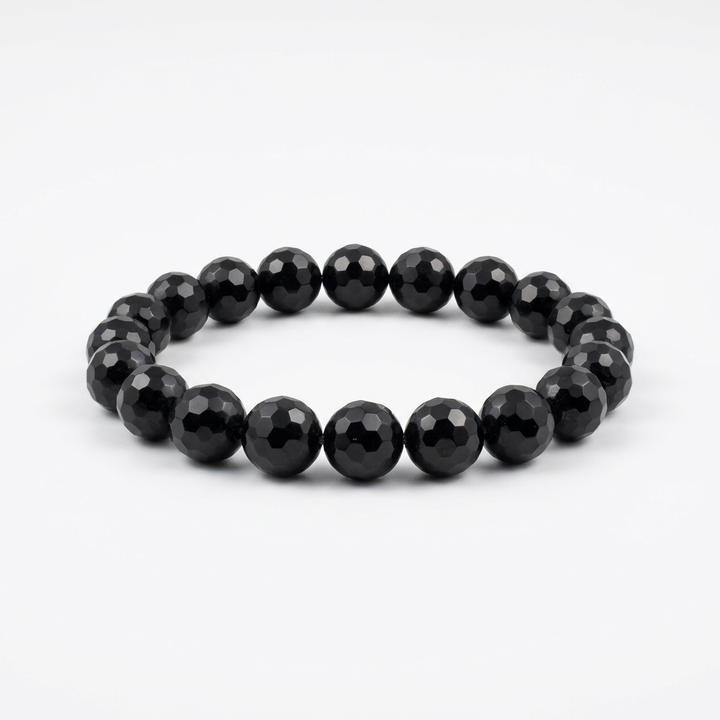 Juodo Turmalino Šerlo apyrankė  (briaunuota) 8-10 mm