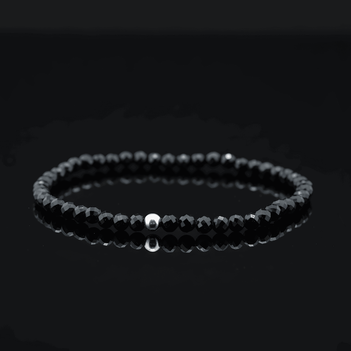 Juodo Turmalino apyrankė 4mm (briaunuota)