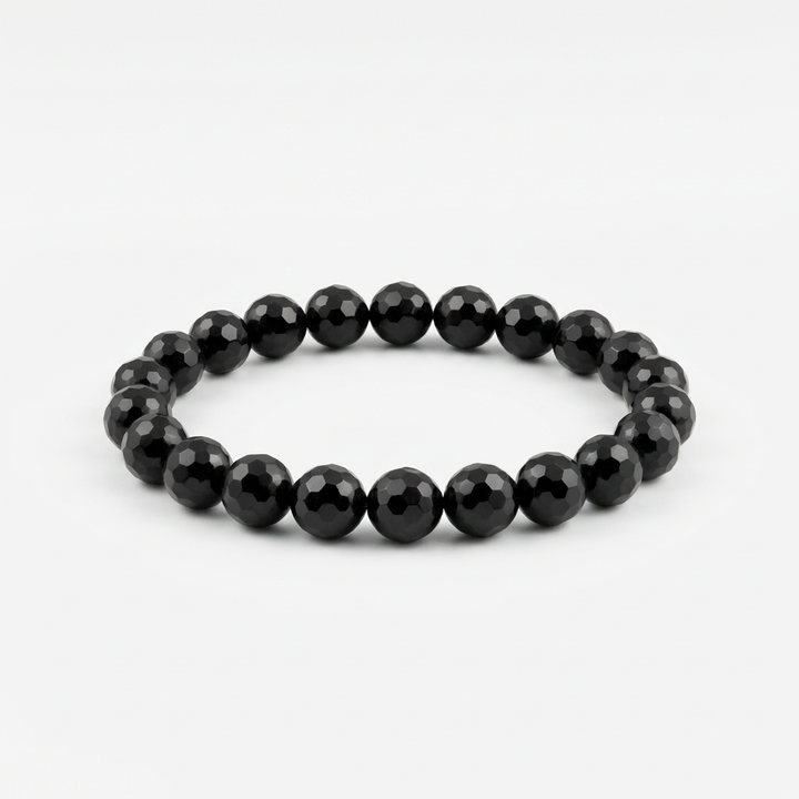 Juodo Turmalino Šerlo apyrankė  (briaunuota) 8-10 mm