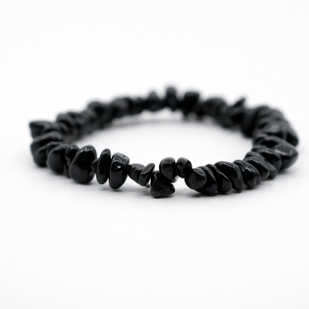 Juodo obsidiano apyrankė "čipsiukai"