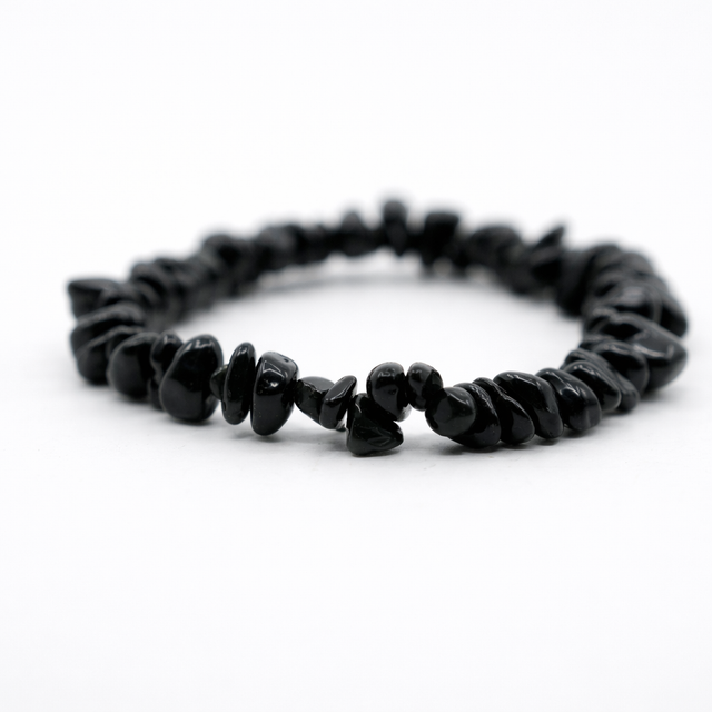 Juodo obsidiano apyrankė "čipsiukai"