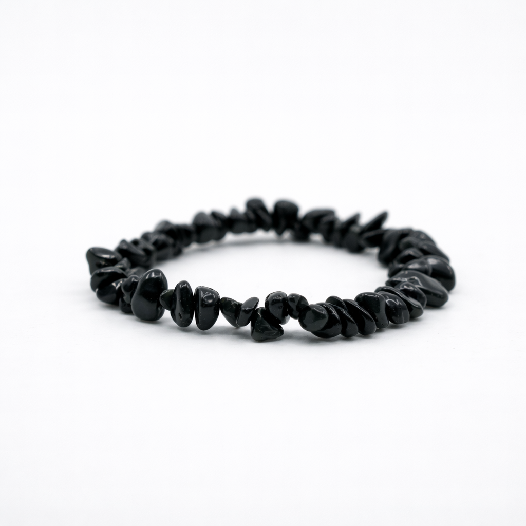 Juodo obsidiano apyrankė "čipsiukai"