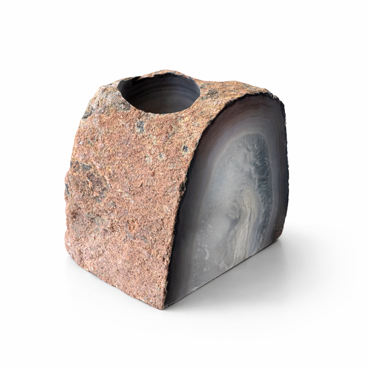 Natūralaus Agato žvakidė 866 g