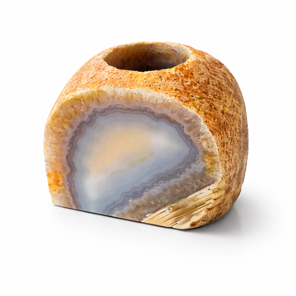 Natūralaus Agato žvakidė 867 g