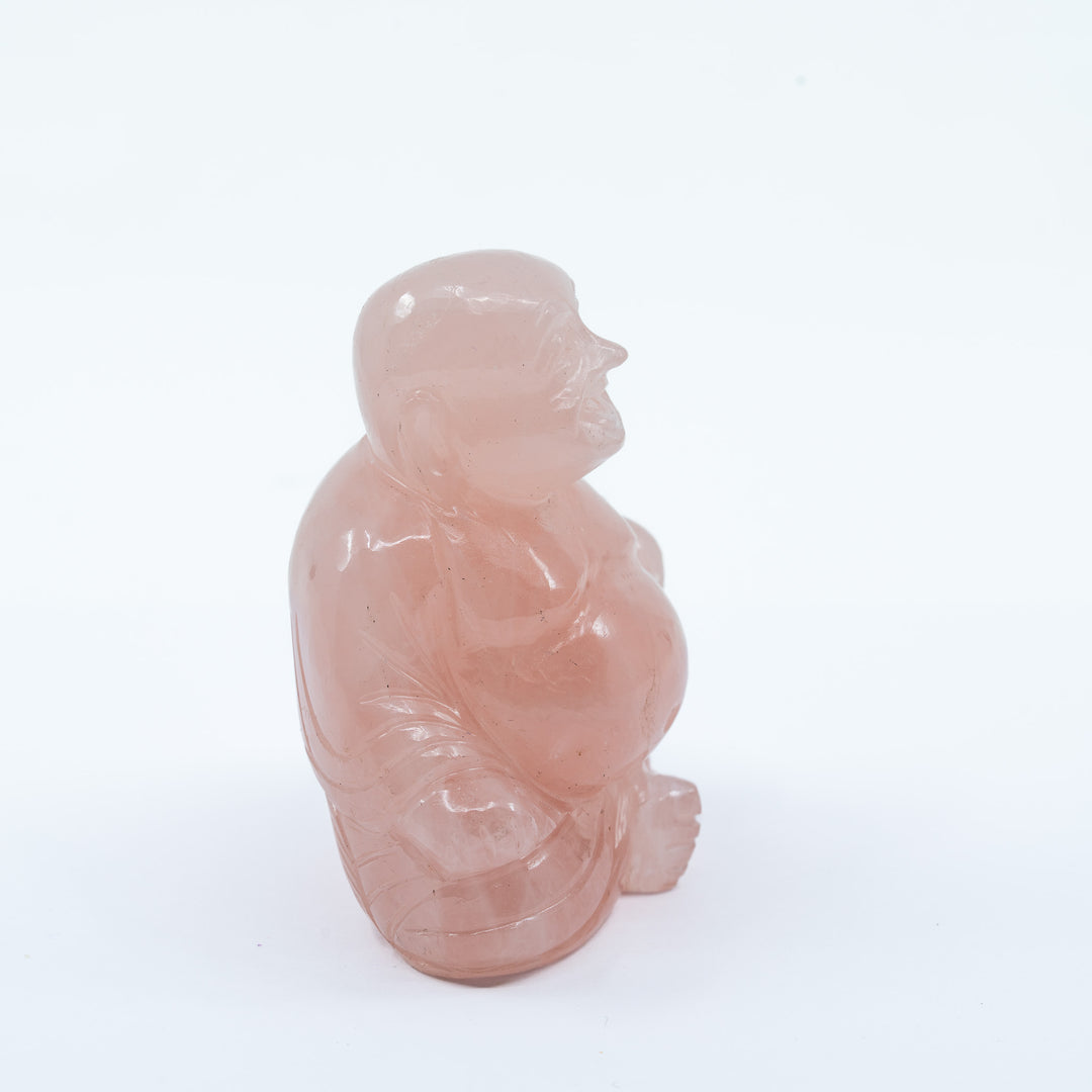 Rožinio kvarco statulėle "Buda"