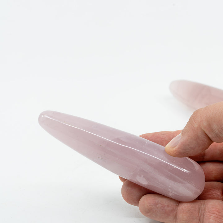 Rožinis kvarcas masažinė lazdelė