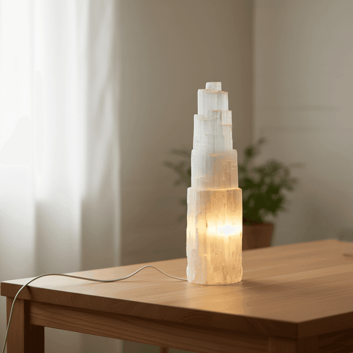 Selenito lempa „Šviesos bokštas“ 6,1 kg