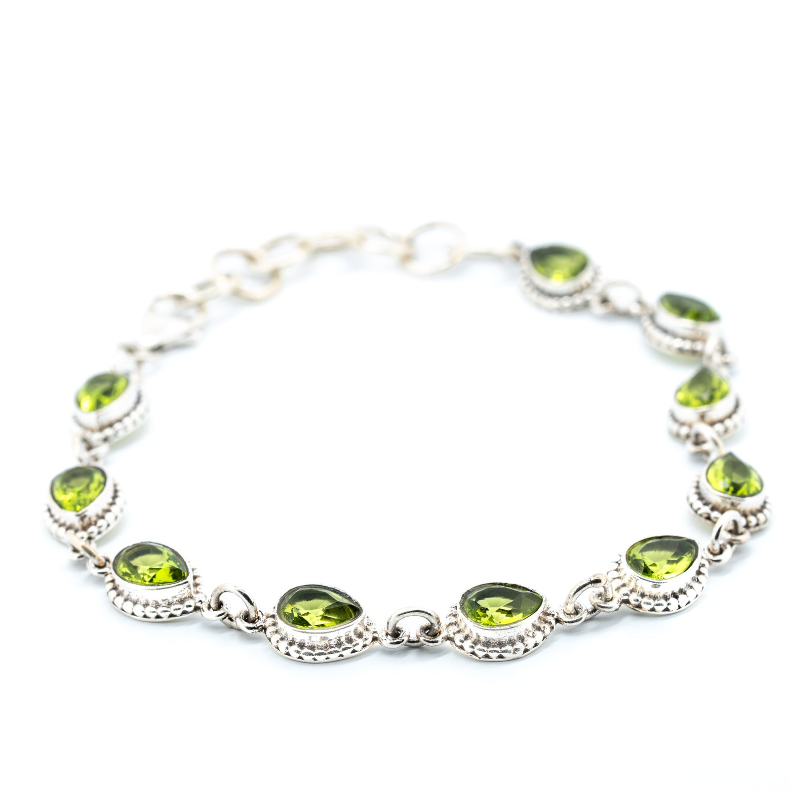 Sidabrinė apyrankė su peridotu - Holy Dragonfly