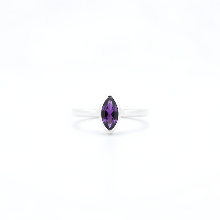 Sidabrinis žiedas su ametistu „Sielos aidai“