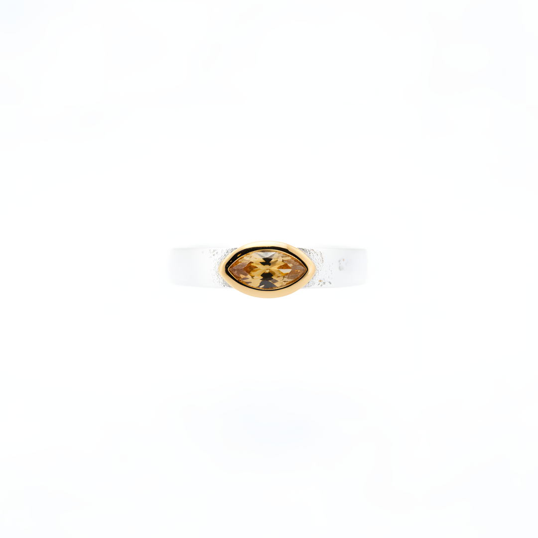 Sidabrinis žiedas su citrinu  „Auksinė aušra“