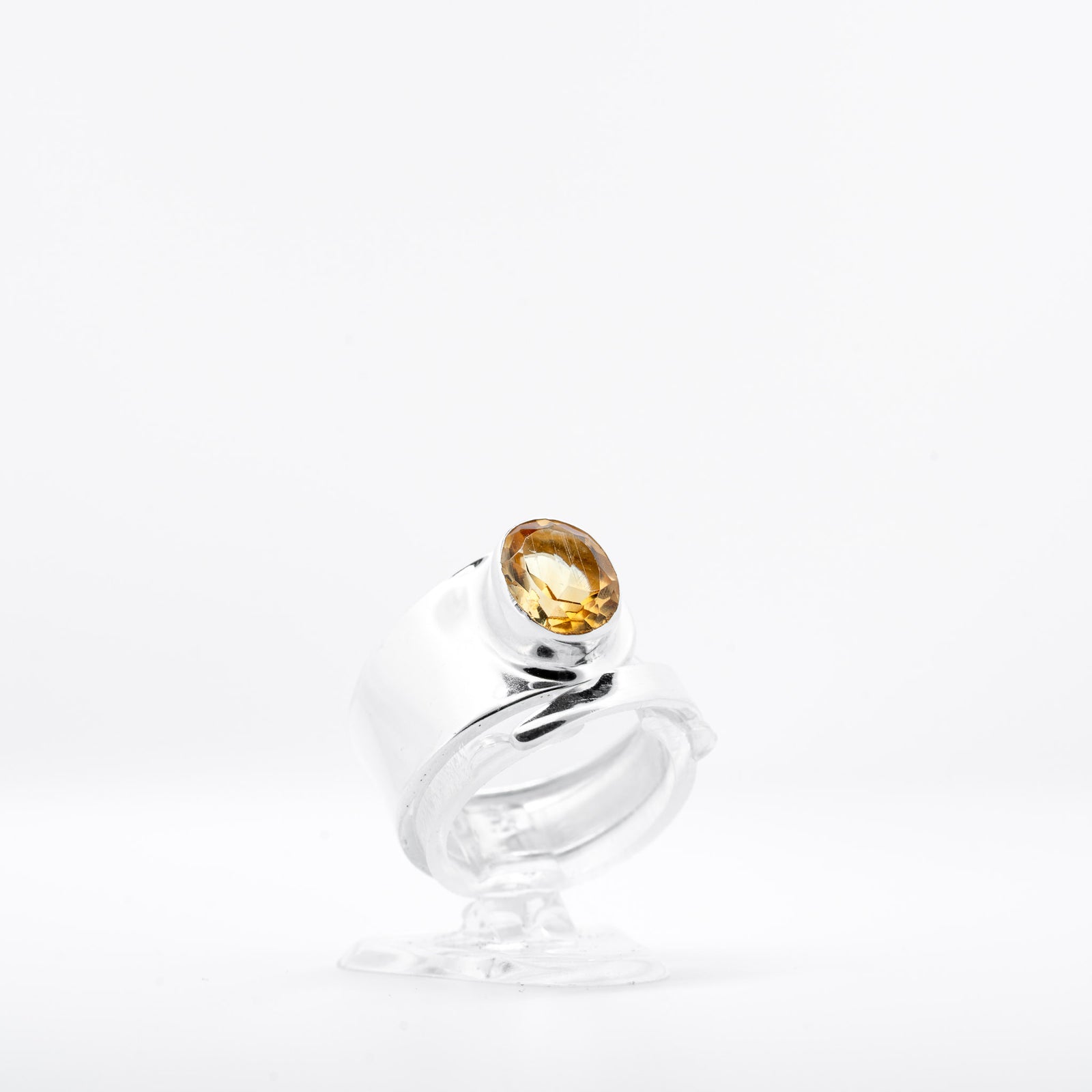 Sidabrinis žiedas su citrinu „Gausos tiltas“ - Holy Dragonfly